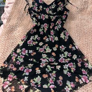 Floral Black Dress